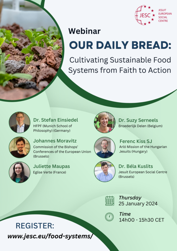 Europa – Nuestro pan de cada día: Webinar sobre las organizaciones confesionales que lideran la política alimentaria sostenible